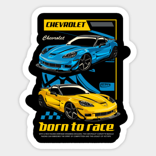 C6 Corvette Born to Race Sticker